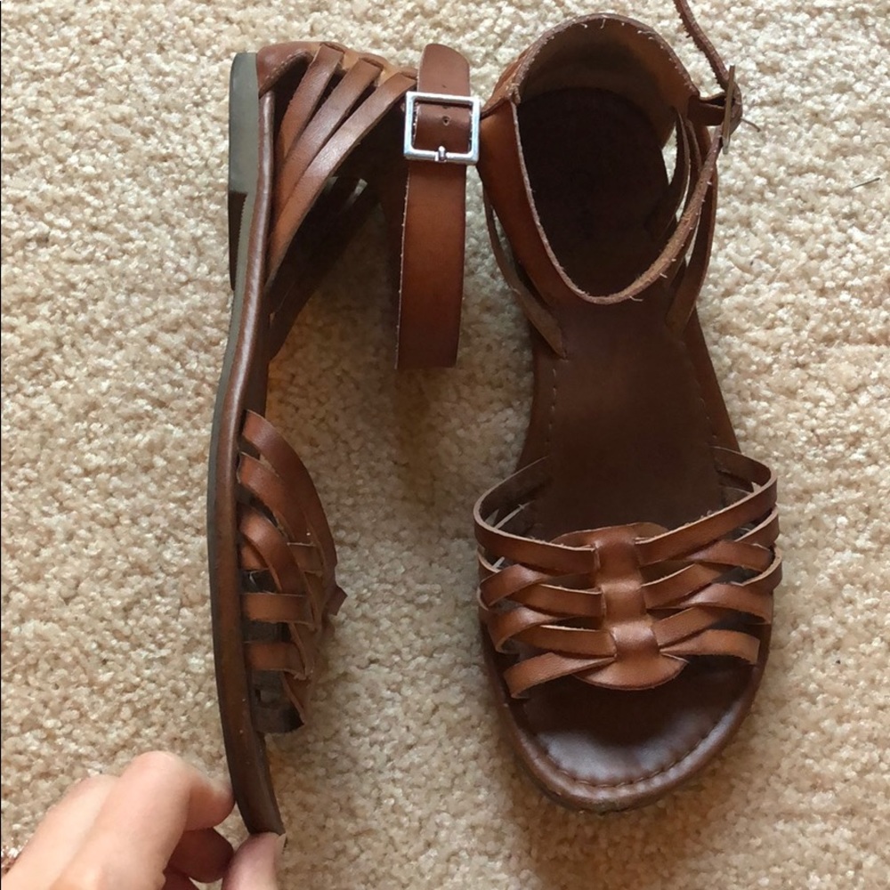 Brown strappy sandals